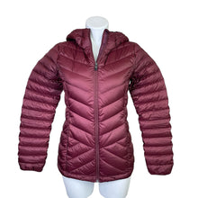 Load image into Gallery viewer, Lole | Women&#39;s Burgundy Hooded Down Puffer Jacket | Size: XS
