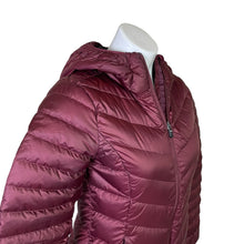 Load image into Gallery viewer, Lole | Women&#39;s Burgundy Hooded Down Puffer Jacket | Size: XS
