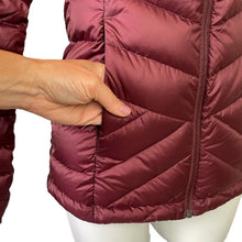 Load image into Gallery viewer, Lole | Women&#39;s Burgundy Hooded Down Puffer Jacket | Size: XS
