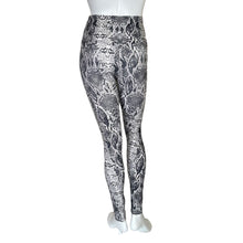 Load image into Gallery viewer, Marika | Women&#39;s Black and White Snakeskin Print Workout Leggings | Size: XS
