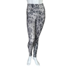 Load image into Gallery viewer, Marika | Women&#39;s Black and White Snakeskin Print Workout Leggings | Size: XS
