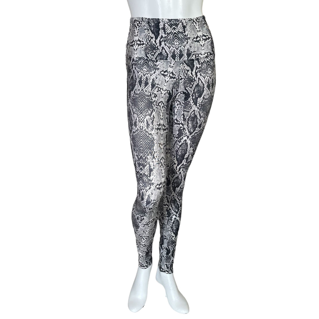 Marika | Women's Black and White Snakeskin Print Workout Leggings | Size: XS