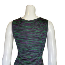 Load image into Gallery viewer, Missoni | Women&#39;s Black, Purple and Green Knit Sleeveless Fitted Dress | Size: M
