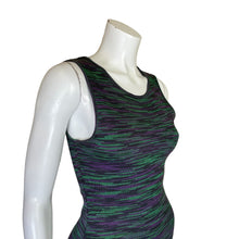 Load image into Gallery viewer, Missoni | Women&#39;s Black, Purple and Green Knit Sleeveless Fitted Dress | Size: M
