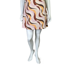 Load image into Gallery viewer, Originality | Women&#39;s Pink and Brown 70s Pattern Cami Mini Dress | Size: XL
