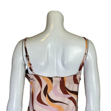 Load image into Gallery viewer, Originality | Women&#39;s Pink and Brown 70s Pattern Cami Mini Dress | Size: XL
