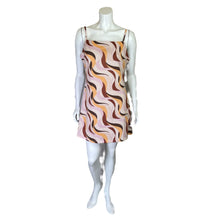 Load image into Gallery viewer, Originality | Women&#39;s Pink and Brown 70s Pattern Cami Mini Dress | Size: XL
