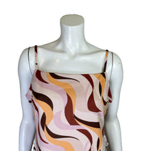 Load image into Gallery viewer, Originality | Women&#39;s Pink and Brown 70s Pattern Cami Mini Dress | Size: XL
