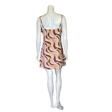 Load image into Gallery viewer, Originality | Women&#39;s Pink and Brown 70s Pattern Cami Mini Dress | Size: XL
