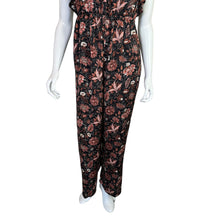 Load image into Gallery viewer, Madewell | Women&#39;s Black and Pink Deep-V Ruffled Jumpsuit in Pampas Blooms with Tags | Size: S
