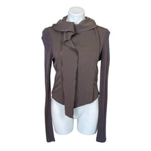 Load image into Gallery viewer, BAR III | Women&#39;s Brown Front Zip Mixed Media Jacket | Size: M
