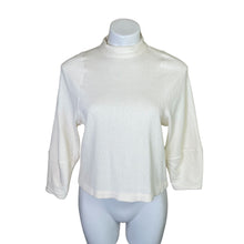 Load image into Gallery viewer, Madewell | Women&#39;s Cream Texture &amp; Thread Button-Back Mockneck Top | Size: XS
