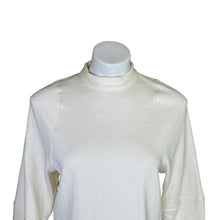 Load image into Gallery viewer, Madewell | Women&#39;s Cream Texture &amp; Thread Button-Back Mockneck Top | Size: XS
