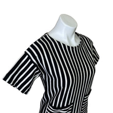 Load image into Gallery viewer, Madewell | Women&#39;s Black and White Stripe Short Sleeve Knit Pullover Top | Size: XS
