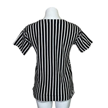 Load image into Gallery viewer, Madewell | Women&#39;s Black and White Stripe Short Sleeve Knit Pullover Top | Size: XS
