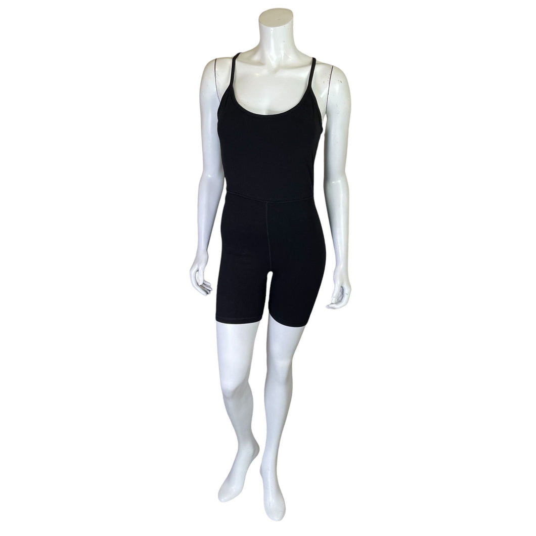 Old Navy | Women's Black PowerChill Racerback Bodysuit 6-Inch Inseam | Size: M