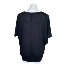 Load image into Gallery viewer, Charlotte Avery | Women&#39;s Black Knit Short Sleeve Oversized Top | Size: S
