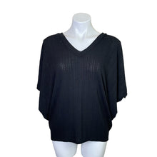 Load image into Gallery viewer, Charlotte Avery | Women&#39;s Black Knit Short Sleeve Oversized Top | Size: S
