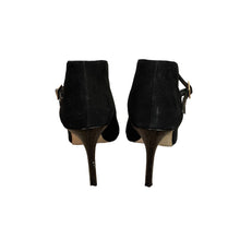 Load image into Gallery viewer, Ann Taylor | Women&#39;s Black Suede Strap Open Toe Heels | Size: 7
