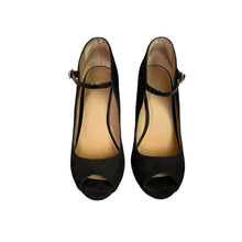 Load image into Gallery viewer, Ann Taylor | Women&#39;s Black Suede Strap Open Toe Heels | Size: 7
