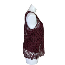 Load image into Gallery viewer, White House Black Market | Womens Burgundy Lace Sleeveless Top | Size: L
