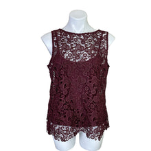 Load image into Gallery viewer, White House Black Market | Womens Burgundy Lace Sleeveless Top | Size: L
