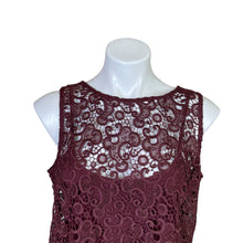 Load image into Gallery viewer, White House Black Market | Womens Burgundy Lace Sleeveless Top | Size: L
