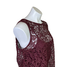 Load image into Gallery viewer, White House Black Market | Womens Burgundy Lace Sleeveless Top | Size: L
