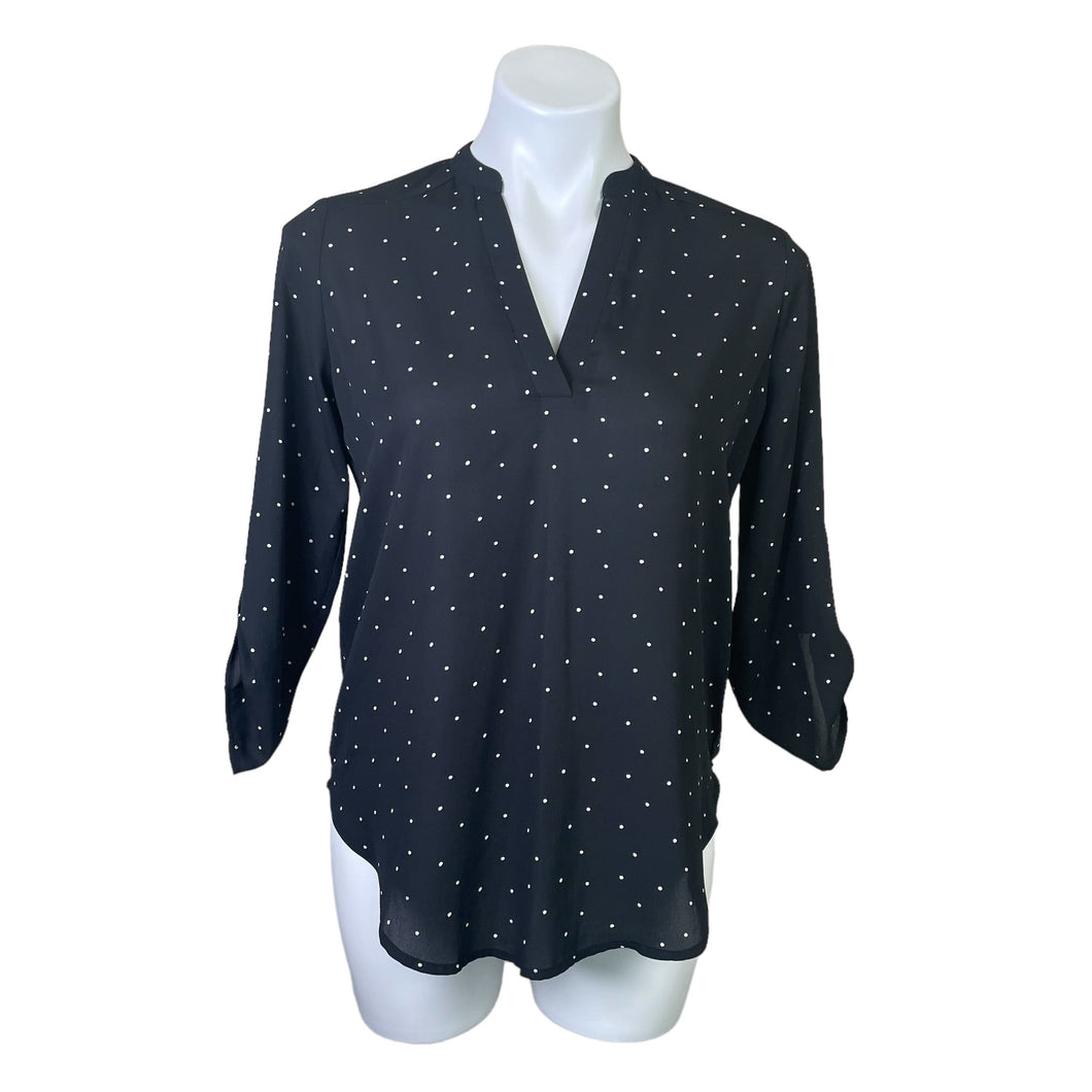 Lush | Black and White Polka Dot Long Sleeve Blouse | Size: XS