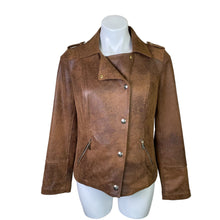 Load image into Gallery viewer, Chico&#39;s | Women&#39;s Brown Faux Leather Moto Jacket | Size: S
