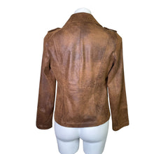 Load image into Gallery viewer, Chico&#39;s | Women&#39;s Brown Faux Leather Moto Jacket | Size: S
