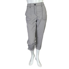 Load image into Gallery viewer, Chico&#39;s | Women&#39;s Black and White Stripe Crop Pants | Size: 8
