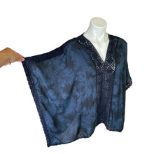 Load image into Gallery viewer, Chico&#39;s | Women&#39;s Blue Tie Dye Lace Poncho with Tags | Size: S/M
