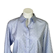 Load image into Gallery viewer, Chico&#39;s | Women&#39;s Light Blue and White Polkadot No-Iron Button Down Long Sleeve Shirt with Tags | Size: M
