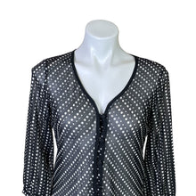 Load image into Gallery viewer, Chico&#39;s | Women&#39;s Black and White Sheer Long Sleeve Button Down Top | Size: S
