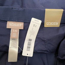 Load image into Gallery viewer, Chico&#39;s | Women&#39;s Midnight Blue Fatigues Comfort Waist Shorts with Tags | Size: 10
