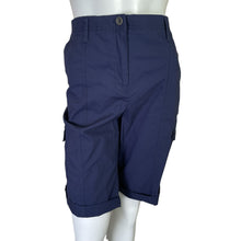 Load image into Gallery viewer, Chico&#39;s | Women&#39;s Midnight Blue Fatigues Comfort Waist Shorts with Tags | Size: 10
