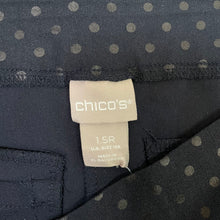 Load image into Gallery viewer, Chico&#39;s | Women&#39;s Navy Blue Polka Dot Pull On Pants | Size: 10
