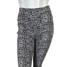 Load image into Gallery viewer, Chico&#39;s | Women&#39;s Black and White Pattern Fabulously Slimming Leggings | Size: 10
