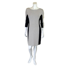 Load image into Gallery viewer, Banana Republic | Women&#39;s Black and Cream Knit Long Sleeve Shift Dress | Size: 10
