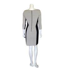 Load image into Gallery viewer, Banana Republic | Women&#39;s Black and Cream Knit Long Sleeve Shift Dress | Size: 10
