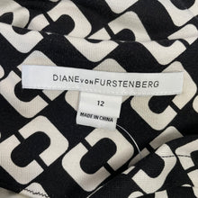 Load image into Gallery viewer, Diane Von Furstenberg | Women&#39;s Black and White Long Sleeve Dress | Size: 12
