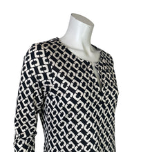 Load image into Gallery viewer, Diane Von Furstenberg | Women&#39;s Black and White Long Sleeve Dress | Size: 12
