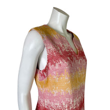 Load image into Gallery viewer, Anthropologie | Women&#39;s HD Paris Pink, Yellow and Red Pattern Sleeveless Shift Dress | Size: 14
