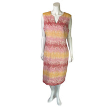 Load image into Gallery viewer, Anthropologie | Women&#39;s HD Paris Pink, Yellow and Red Pattern Sleeveless Shift Dress | Size: 14
