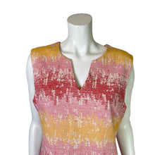 Load image into Gallery viewer, Anthropologie | Women&#39;s HD Paris Pink, Yellow and Red Pattern Sleeveless Shift Dress | Size: 14
