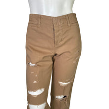 Load image into Gallery viewer, Frame | Women&#39;s Washed Dark Sand Le Tomboy Ripped Trouser Cropped Pant | Size: 24
