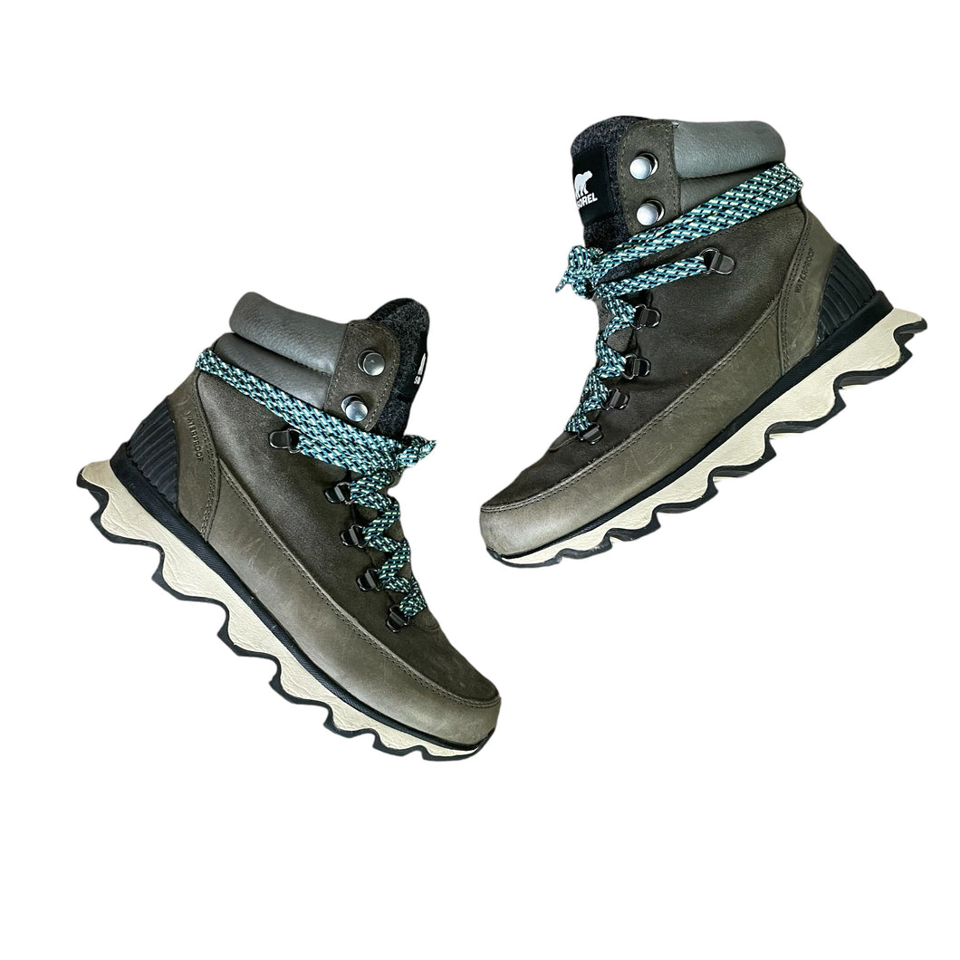 Sorel | Women's Olive Green Kinetic Conquest Waterproof Boots | Size: 7