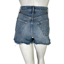 Load image into Gallery viewer, Frame | Women&#39;s Medium Wash Criss Cross Button Fly Cut Off Shorts | Size: 24
