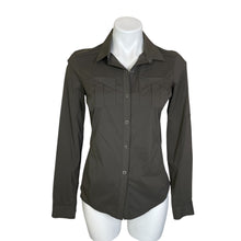 Load image into Gallery viewer, REI | Women&#39;s Dark Gray Long Sleeve Snap Down Shirt | Size: XS
